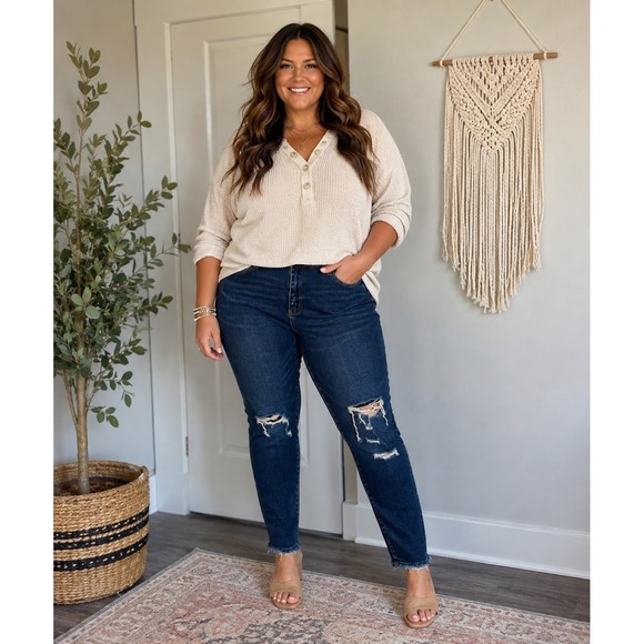 Vervet Denim - VERVET Blue Amber Mid Rise Skinny Distressed Jeans NWT Size 32